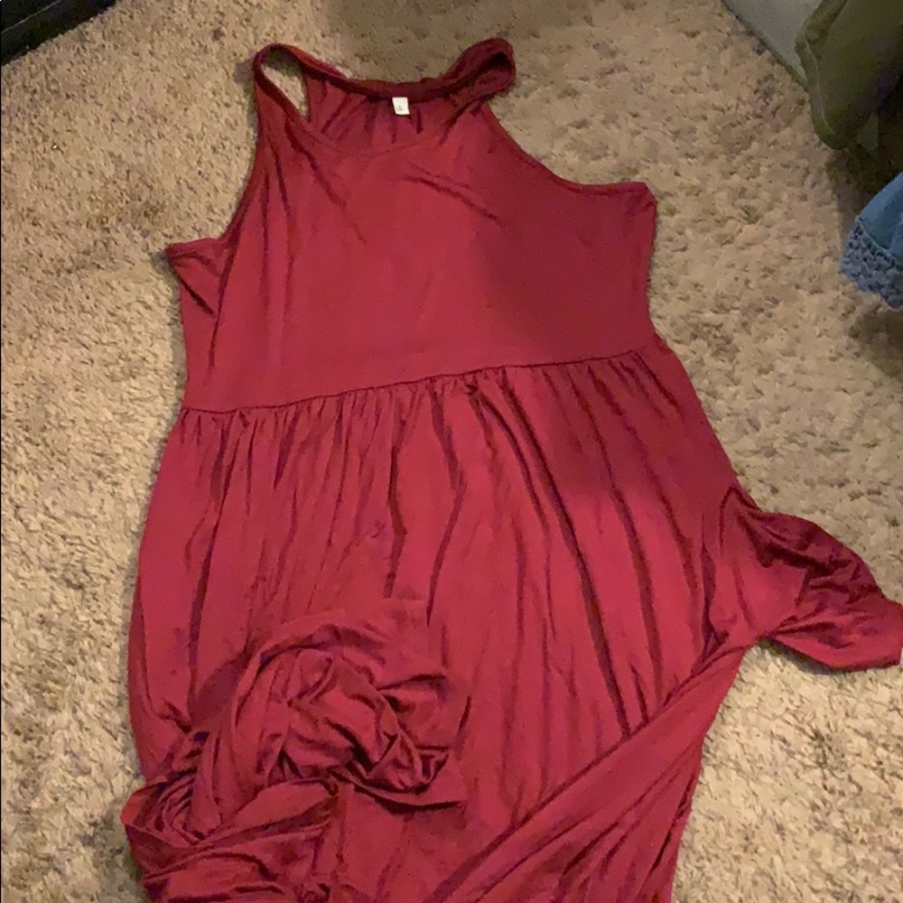 Red maxi dress